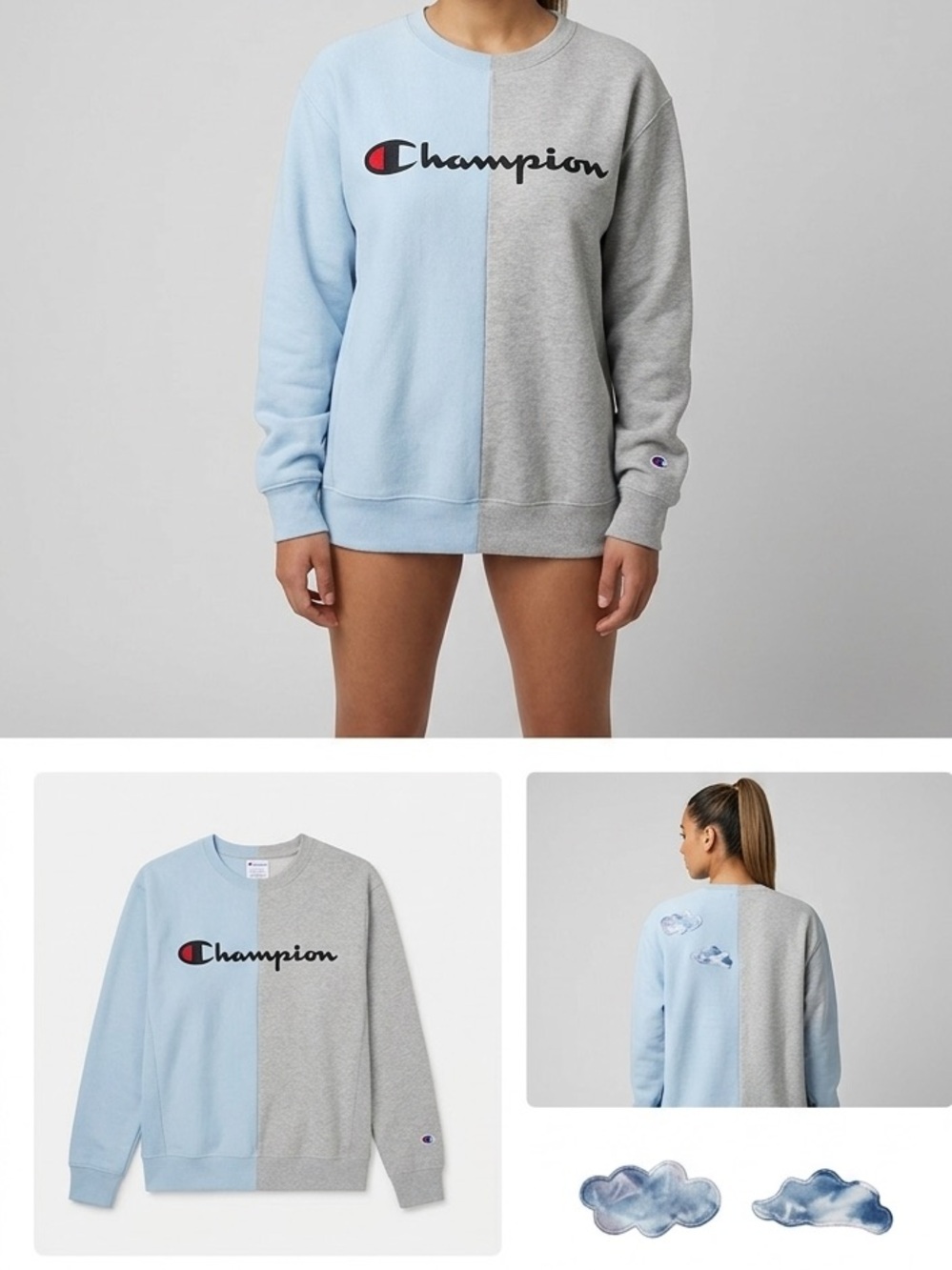 Handmade yin yang crewneck sweatshirt